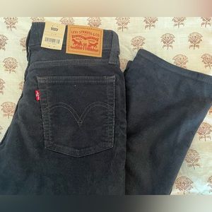 Levi’s Wedgie High rise black corduroy straight leg waist 27 length 28 NEW